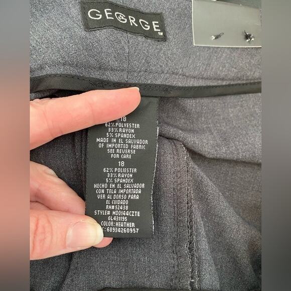 George Women's 18 Uptown Stretch Heather Wide Leg Business Office Career Pants - Picture 5 of 8